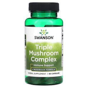 Комплекс тройных грибов, Triple Mushroom Complex, Swanson, 1000 мг, 60 капсул