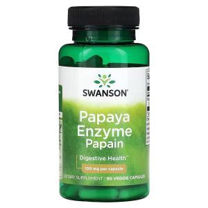Фермент папайи папаин, Papaya Enzyme Papain, Swanson, 100 мг, 90 растительных капсул