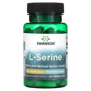 L-серин, L-Serine, Swanson, 500 мг, 60 растительных капсул