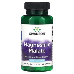 Магний малат, Magnesium Malate, Swanson, 1000 мг, 60 таблеток