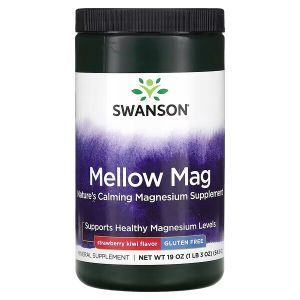 Магний, Mellow Mag, Swanson, со вкусом клубники и киви, 543 г