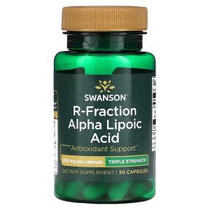 Альфа-липоевая кислота, Alpha Lipoic Acid, Swanson, R-фракции, тройная сила действия, 300 мг, 30 капсул