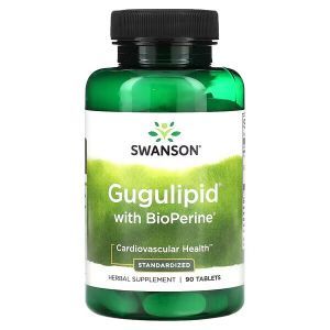 Гугулипид, Gugulipid with BioPerine, Swanson, с BioPerine, 90 таблеток