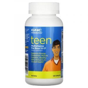 Мультивитамины для подростков, Teen Multivitamin, GNC, Milestones, для мальчиков 12–17 лет, 120 каплет
