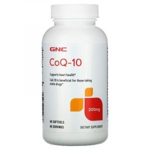Коэнзим Q10, CoQ-10, GNC, 200 мг, 60 гелевых капсул