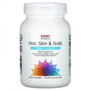 Комплекс для здоровья кожи, волос и ногтей, Hair Skin & Nails, GNC, для женщин, 120 таблеток