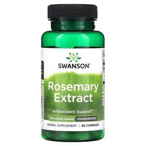 Розмарина экстракт, Rosemary Extract, Swanson, стандартизированный, 500 мг, 60 капсул