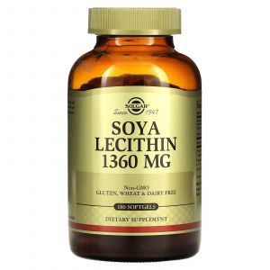 Соевый лецитин, Soya Lecithin, Solgar, 1360 мг, 180 капсул