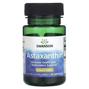 Астаксантин, Astaxanthin, Swanson, 8 мг, 30 капсул