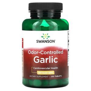 Чеснок с контролем запаха, Odor-Controlled Garlic, Swanson, 500 мг, 250 таблеток