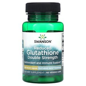 Глутатион, Glutathione, Swanson, двойной силы, 60 растительных капсул