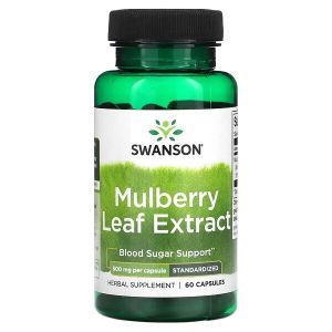 Листьев шелковицы экстракт, Mulberry Leaf Extract, 500 мг, 60 капсул