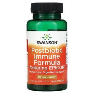 Поддержка иммунитета и пищеварения, Postbiotic Immune Formula, Swanson, 500 мг, 60 капсул