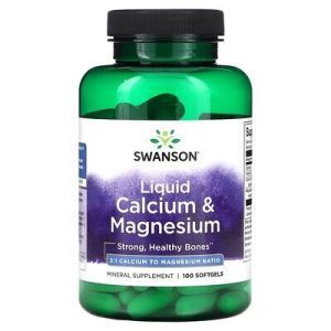 Жидкий кальций и магний, Liquid Calcium & Magnesium, Swanson, 100 мягких таблеток