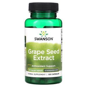 Виноградные косточки, Grape Seed Extract, Swanson, экстракт, 200 мг, 60 капсул