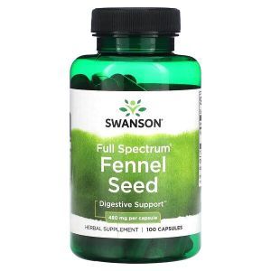 Фенхеля семена полного спектра, Fennel Seed, Swanson, 480 мг, 100 капсул
