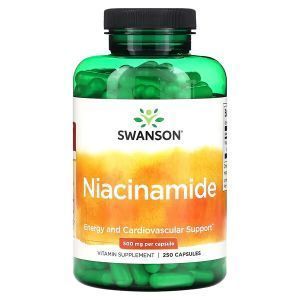 Ниацинамид, Niacinamide, Swanson, 500 мг, 250 капсул