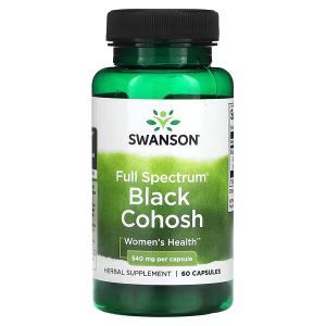 Черный кохош, Black Cohosh, Swanson, полного спектра, 540 мг, 60 капсул