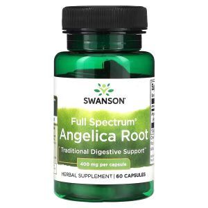Корень дудника, Angelica Root, Swanson, полного спектра, 400 мг, 60 капсул