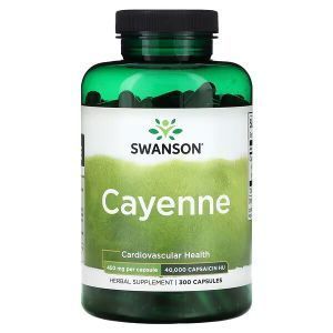 Кайенский перец, Cayenne, Swanson, 450 мг, 300 капсул