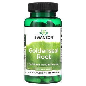 Корень желтокорня, Goldenseal Root, Swanson, 125 мг, 100 капсул