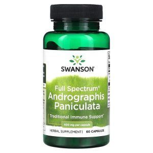 Андрографис для иммунитета, Andrographis Paniculata, Swanson, 400 мг, 60 капсул