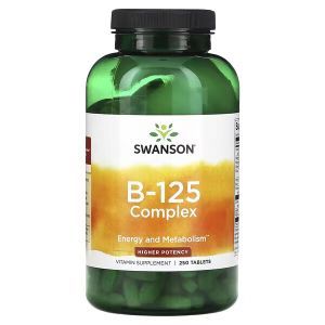 Витамины группы В, Vitamin B-125 Complex, Swanson, комплекс, 250 таблеток