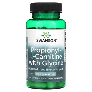 Пропионил-L-карнитин, Propionyl-L-Carnitine with Glycine, Swanson, с глицином, 60 растительных капсул