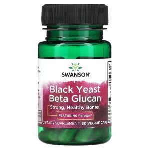 Черные дрожжи, бета-глюкан, Black Yeast Beta Glucan, Swanson, 30 вегетарианских капсул
