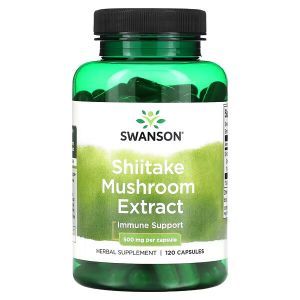 Экстракт грибов шиитаке, Shiitake Mushroom Extract, Swanson, 500 мг, 120 капсул