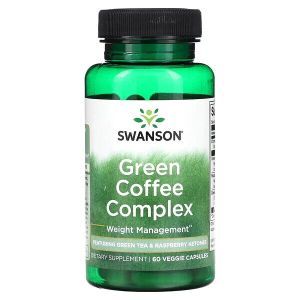 Комплекс зеленого кофе для контроля веса, Green Coffee Complex, Swanson, 60 растительных капсул