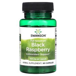 Черная малина, Black Raspberry, Swanson, полного спектра, 425 мг, 60 капсул