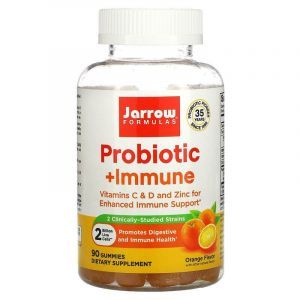 Пробиотик + поддержка иммунитета, Probiotic + Immune, Jarrow Formulas, вкус апельсина, 90 жевательных конфет
