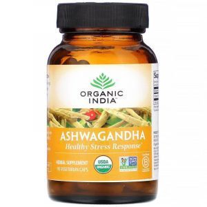 Ашвагандха, Ashwagandha, Organic India, органик, 90 кап.