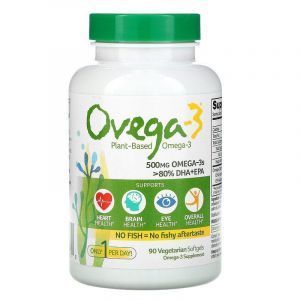 Овега-3 DHA + EPA, Ovega-3, DHA + EPA, Ovega-3, веганские омега-3, 500 мг, 90 вегетарианских капсул
