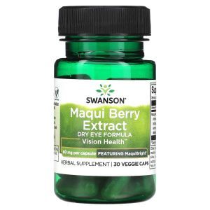 Ягоды маки, Maqui Berry Extract, Swanson, экстракт, 60 мг, 30 вегетарианских капсул