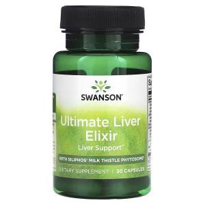 Поддержка печени, Ultimate Liver Elixir, Swanson, с фитосомами силифоса, 30 капсул