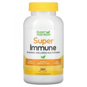 Мультивитамины для укрепления иммунитета с глутатионом, Super Immune, Super Nutrition, 240 таблеток
