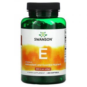 Витамин E, Vitamin E, Swanson, 400 МО, 250 гелевых капсул
