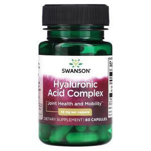 Гиалуроновая кислота, Hyaluronic Acid Complex, Swanson, комплекс, 33 мг, 60 капсул
