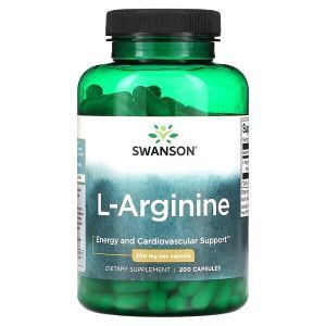 L-аргинин, L-Arginine, Swanson, 500 мг, 200 капсул