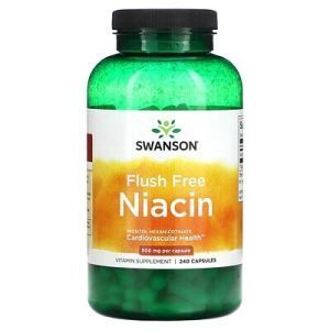Ниацин, Niacin, Swanson, без промывки, 500 мг, 120 капсул