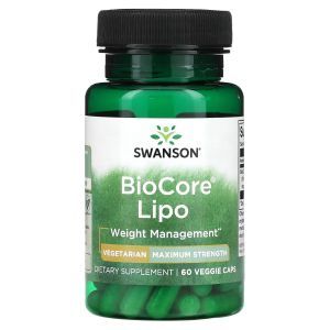 Добавка для коррекции веса, BioCore Lipo, Swanson, 400 мг, 60 растительных капсул