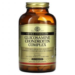 Глюкозамино-хондроитиновый комплекс для костей и суставов Extra Strength, Glucosamine Chondroitin, Solgar, 270 таблеток
