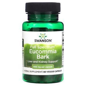 Кора эвкоммии, Eucommia Bark, Swanson, 400 мг, 60 растительных капсул