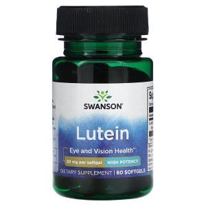 Лютеин, Lutein, Swanson, 20 мг, 60 мягких таблеток