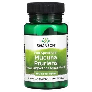 Мукуна жгучая, Mucuna pruriens, Swanson, 400 мг, 60 капсул