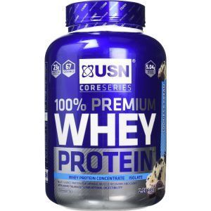 Сывороточный протеин, 100% Premium Whey Protein, USN, премиум-класса, вкус печенья и сливок, 2,28 кг
