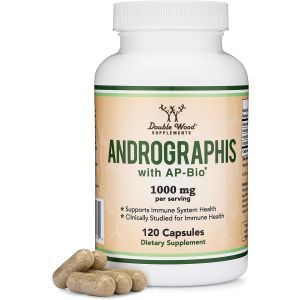 Андрографис, Andrographis with AP-Bio, Double Wood Supplements, поддержка здоровья иммунной системы, 1000 мг, 120 капсул