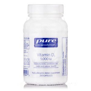 Витамин D3, Vitamin D3, Pure Encapsulations, 5,000 МЕ, 250 капсул